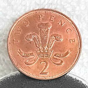Circulated 2006 British Two Pence Elizabeth II Coin Made of Cpper Plated Steel!!